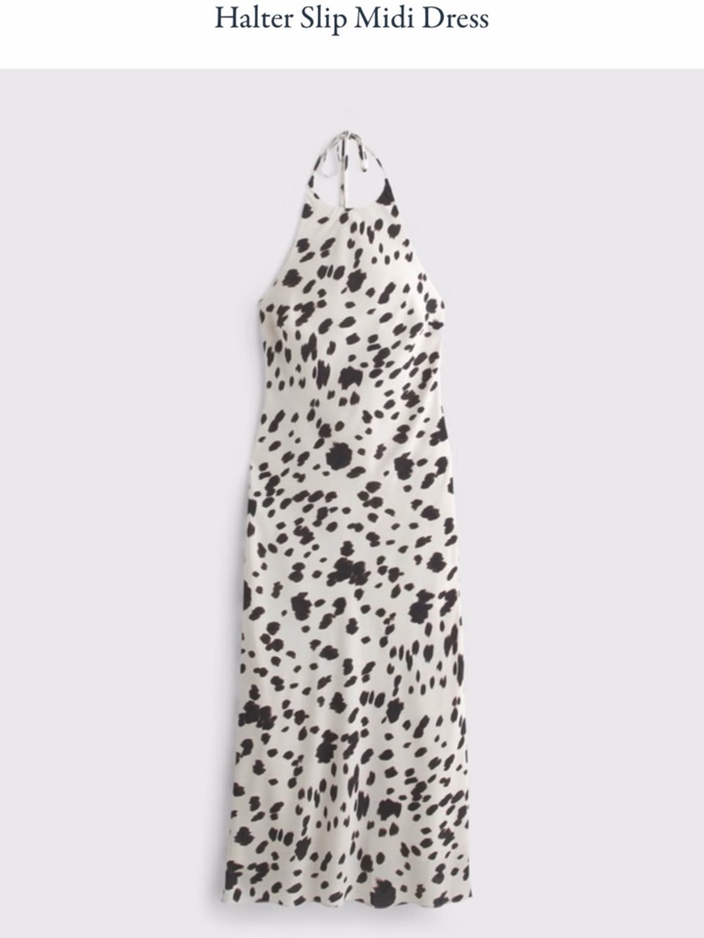 A&F | Halter Slip Midi Dress - Black & White Cow Print - XS Regular